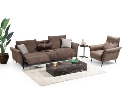 Luxus Komplett Set Viersitzer Sofa Couch Designer Sessel Modern Möbel