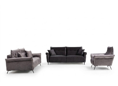 Modern Sofagarnitur Set 3 tlg Luxus Sessel Wohnzimmer Garnitur Dreisitzer Sofas
