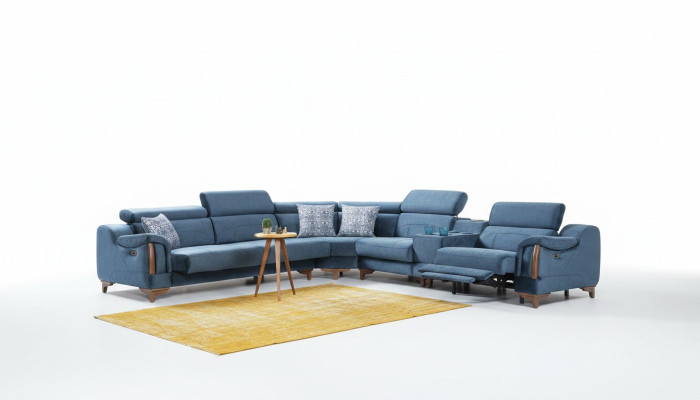Luxus Textil Ecksofa L Form Stoff Modern Couch Wohnzimmer Design Möbel