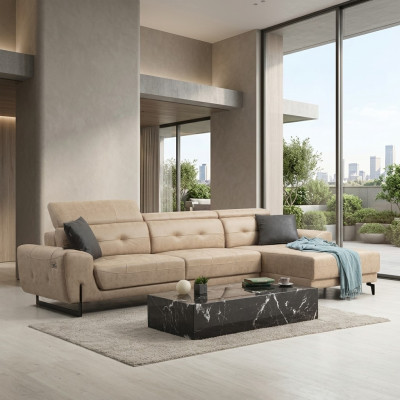 Luxus obývací pokoj Pohovka Rozkládací L-Forma Designový Nábytek Moderní Sedací Nábytek Čalouněný Nábytek