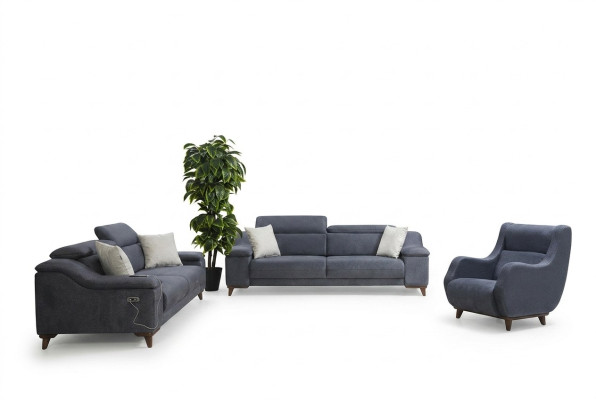 Sofagarnitur Set Komplett Modern Wohnzimmer Textil Couch Luxus Polstermöbel