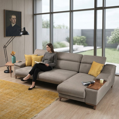 Sofa Couch Ecksofa L-form Polster Modern Wohnzimmer Relax Sitz Luxus Möbel