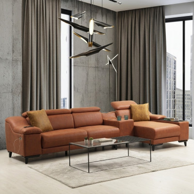 Luxus Ecksofa L-Form Sofa Couch Design Polster Modern Textil Wohnzimmer Neu