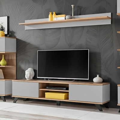 Wohnzimmer Luxus Garnitur TV-Ständer Modern Regal Möbel Holz Designer