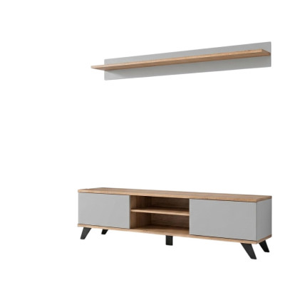 Wohnzimmer Luxus Garnitur TV-Ständer Modern Regal Möbel Holz Designer