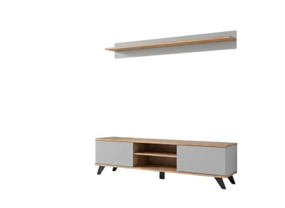 Wohnzimmer Luxus Garnitur TV-Ständer Modern Regal Möbel Holz Designer