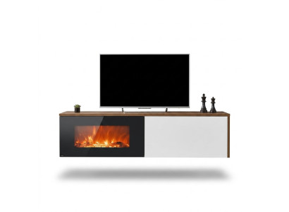 Modern TV Ständer mit Kamin Luxus Wohnzimmer Neu Design Möbel Holz