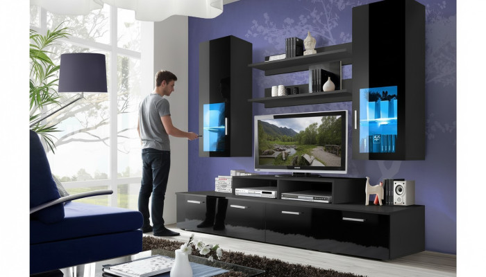 Obývací stěna dřevo Styl Moderní Luxus Obývací pokoj Nábytek Skříň na zeď Kompletní