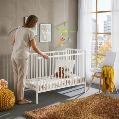 Dětská postýlka ložnice dětská postýlka nábytek dětský pokoj designér bílý nábytek nový.