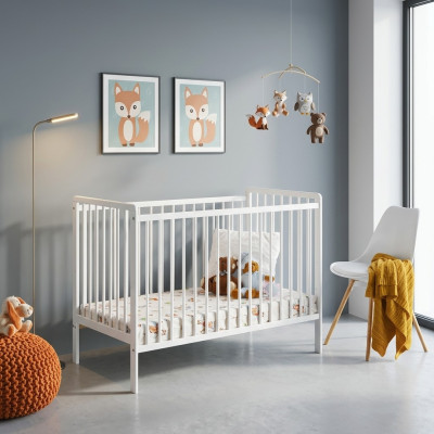 Dětská postýlka ložnice dětská postýlka nábytek dětský pokoj designér bílý nábytek nový.