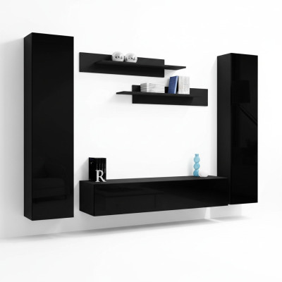 Komplette Set Wohnwand Wohnzimmer Luxus Einrichtung Moderne Möbel