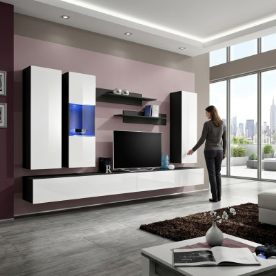 Designer Set 7 dílný. Nástěnná vitrína Luxus nábytek obývací pokoj
