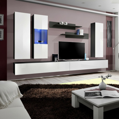 Designer Set 7 dílný. Nástěnná vitrína Luxus nábytek obývací pokoj
