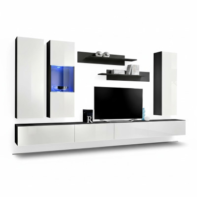 Designer Set 7 dílný. Nástěnná vitrína Luxus nábytek obývací pokoj