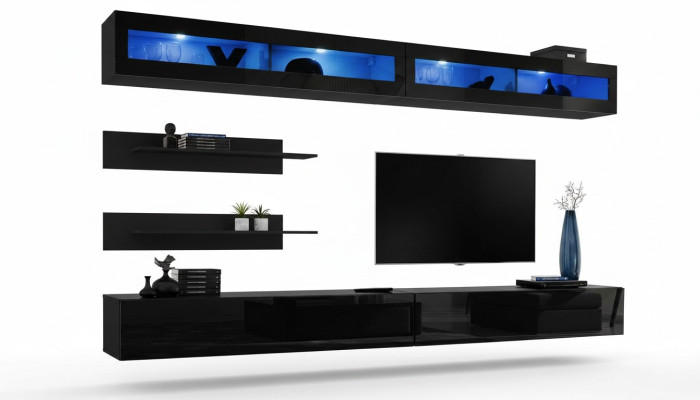 Obývací pokoj 2x nástěnná skříň sestava obývací stěna nábytek z masivu TV stojan Nový
