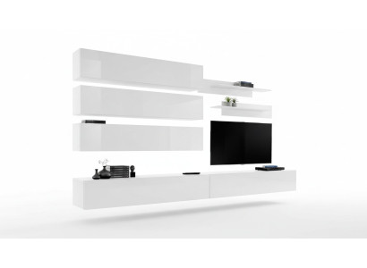 Designer obývací pokoj Set Police na stěnu Police pro obývací pokoj Regál TV stojan Set 7 kusů.