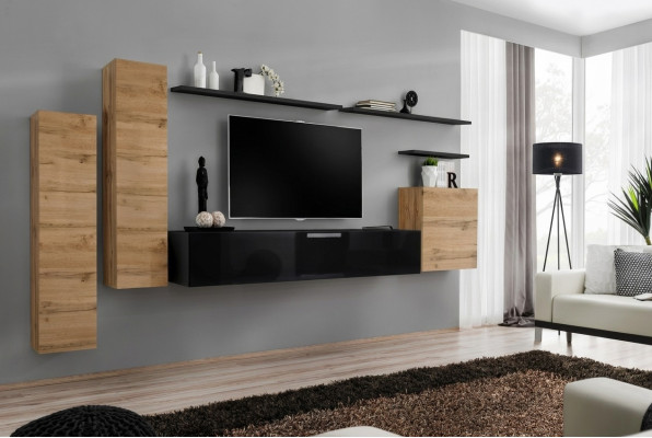 Luxusní set nábytku do obývacího pokoje od designéra, stěnová jednotka, regál, skříň.