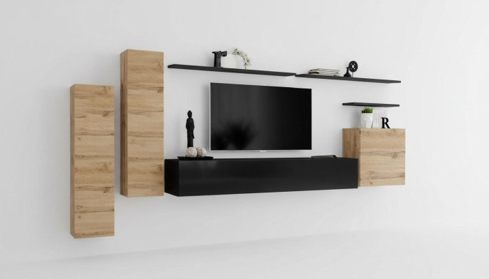 Luxusní set nábytku do obývacího pokoje od designéra, stěnová jednotka, regál, skříň.