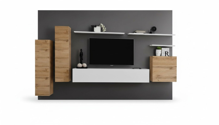 Wohnwand Obývací pokoj Set 7 kusů TV stojan Nový Regál Luxus Modern Design Nábytek