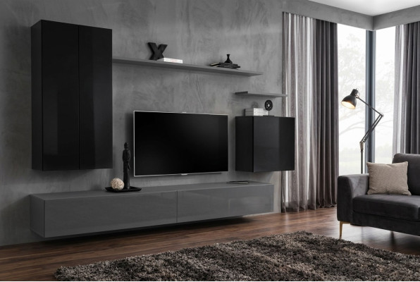 Wohnwand Sideboard Polička na zeď Skříňka na TV Police na zeď Skříň na zeď Nábytek do obývacího pokoje