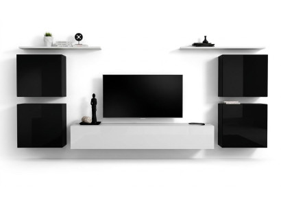 Modern Komplett Wohnwand Wohnzimmer Einrichtung Luxus Wandschrank Wandregal