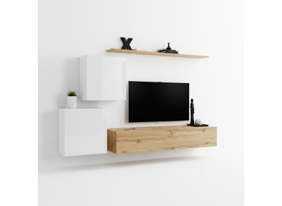 Moderní obývací stěna obývacího pokoje, designový kredenc na TV stojan, 4 dílný, nový.