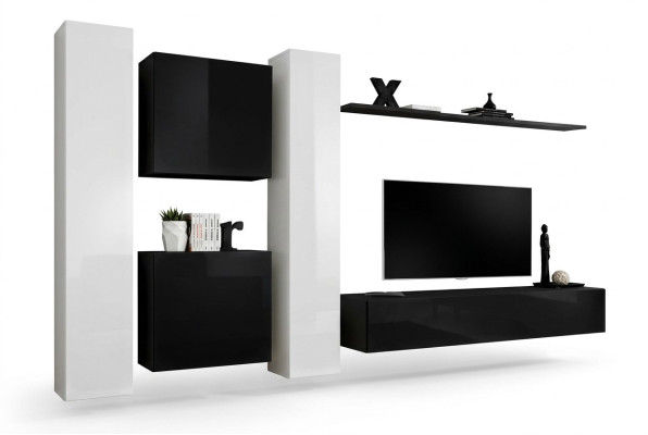 Wohnzimmer Wohnwand Set 4tlg Gruppe Garnitur Schrank 4tlg. Holz Möbel Regal