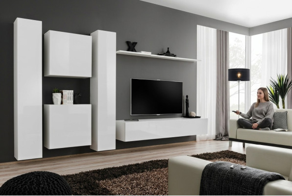 Garnitur Wohnwand Wandschrank Designer Modern Stil Sideboard TV Ständer Neu