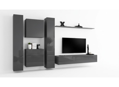 Návrhářská stěnová jednotka šedá Luxus kompletní set nábytku do obývacího pokoje Sideboard Möbel.