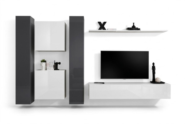 Wohnzimmermöbel Weiß Wohnwand Designer Möbel Komplette Set 6tlg Neu