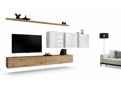 Kompletní set obývací stěny Moderní TV stojan Sideboard Design stěna Regál