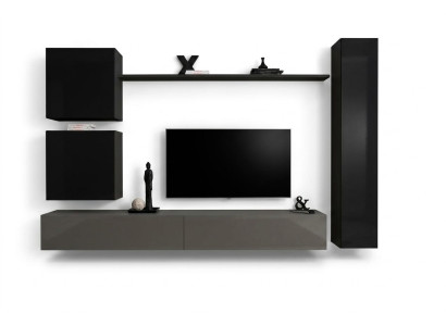 Skříň na stěnu Nábytek do obývacího pokoje Sada nábytku pro obývací pokoj 6 kusů Designérská stěna Regál Sideboard
