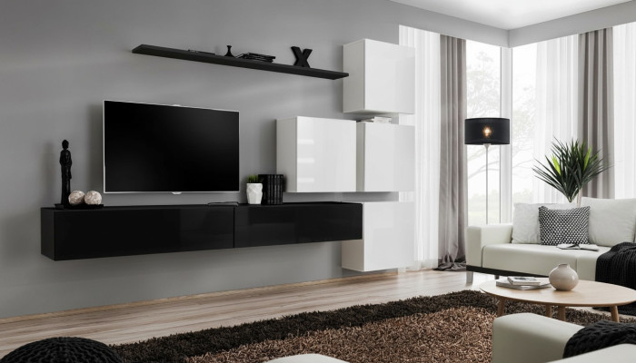 Design Wohnwand Sideboard 2x Wandschrank rtv Lowboard 7tlg. Set Einrichtung