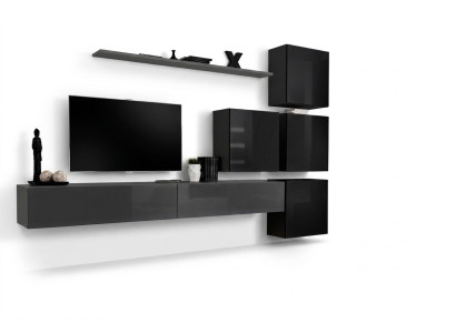 Wohnwand Set 7 dílný nábytek Luxus TV stojan Moderní obývací pokoj Regál Design
