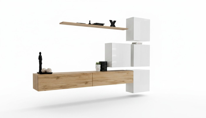 Wohnwand Braun Wohnzimmer Holz Modern Möbel Garnitur Luxus Komplett Wandschrank