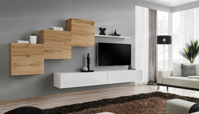 Luxus Set 6tlg Wohnwand Einrichtung Garnitur Wandregal Designer Wohnzimmermöbel
