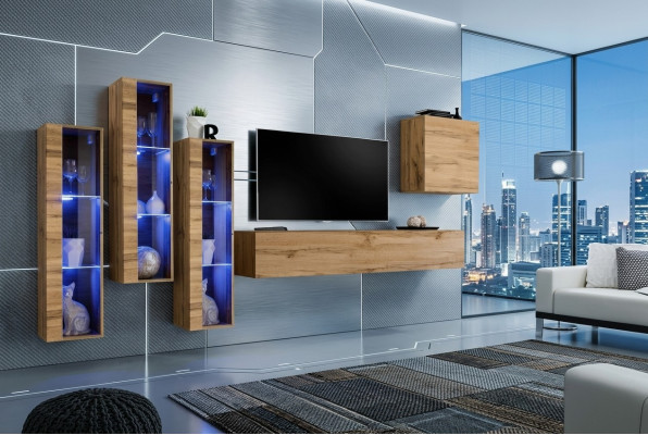 Obývací nábytek lesklý povrch obývací zeď TV stojan sada luxusní styl designér