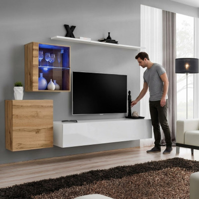 Design Luxus Obývací stěna Police Skříň Vitrína Regály Obývací pokoj Zařízení