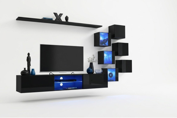 TV stojan stěnová jednotka komoda luxusní sada moderní designérské police kompletní