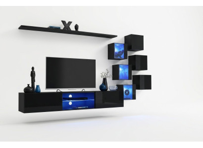 TV stojan stěnová jednotka komoda luxusní sada moderní designérské police kompletní