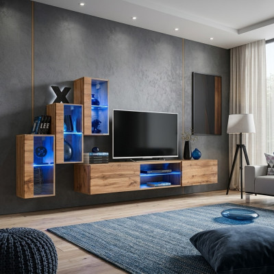 Modern Möbel Wohnwand Designer Set 4tlg Wand Regale Einrichtung Neu