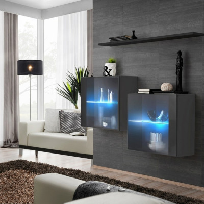 Designer Wohnwand Wandschrank Wand Regal Luxus Set Wohnzimmermöbel Translation: Designová stěnová jednotka, skříň, polička, luxusní sada obývacího nábytku