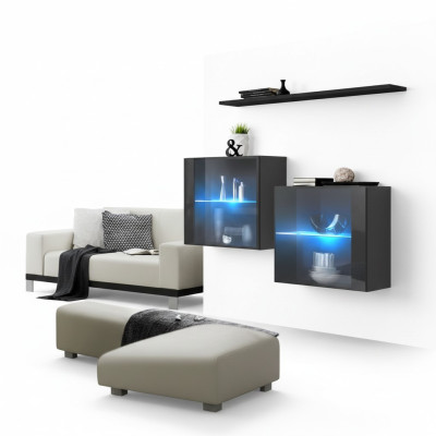 Designer Wohnwand Wandschrank Wand Regal Luxus Set Wohnzimmermöbel Translation: Designová stěnová jednotka, skříň, polička, luxusní sada obývacího nábytku