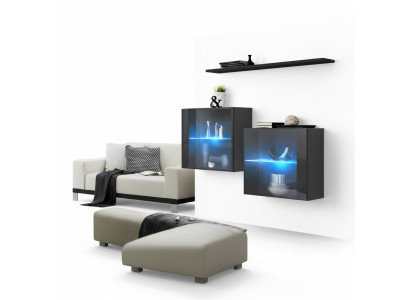 Designer Wohnwand Wandschrank Wand Regal Luxus Set Wohnzimmermöbel Translation: Designová stěnová jednotka, skříň, polička, luxusní sada obývacího nábytku