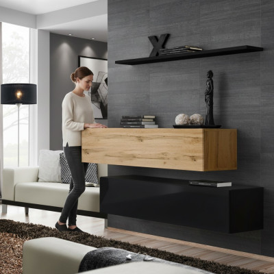 Obývací pokoj nábytek Luxus Living Wall 130 cm Design set 3 kusy skříň na zeď