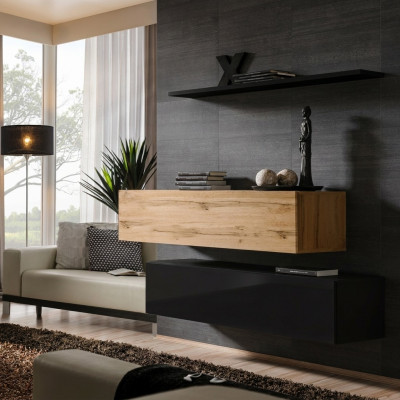 Obývací pokoj nábytek Luxus Living Wall 130 cm Design set 3 kusy skříň na zeď