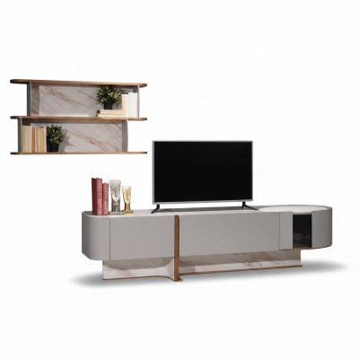 Wohnzimmer Set Luxus Wohnwand TV-Ständer Sideboard Neu Wandregal