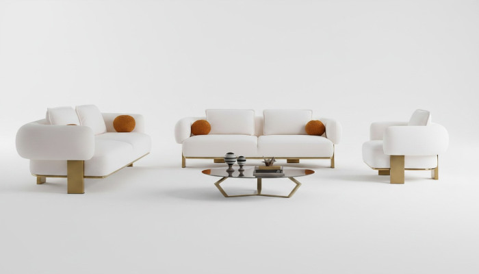Sofa sestava 2x třísedák potah na sedadlo Set pohovka 3 kusy Design Sofa Nový obývací pokoj