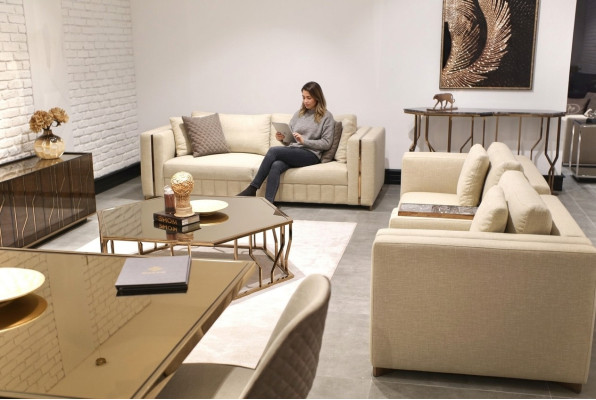 Obývací pokoj Set Sofa Dvoumístné Moderní Sofa Třímístné Potah Nábytek Konferenční Stolek