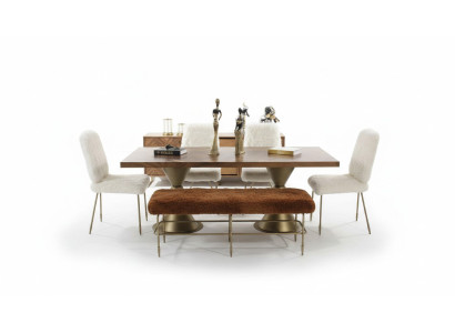 Jídelní set - jídelní stůl, 4 židle, lavice. Moderní luxusní jídelní sestava.